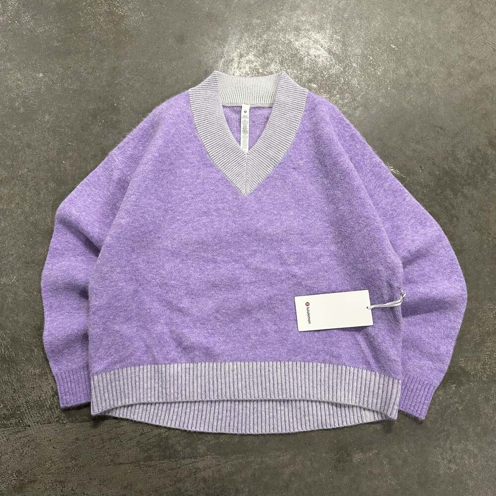 *NWT* Lululemon Alpaca Wool-Blend V-Neck Sweater Lavender Wool Blend Size XS